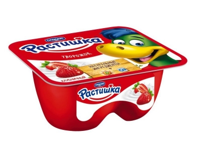 Творожок Растишка Дино сюрприз Клубника, 3,5%, 100 г 1-00088939_1