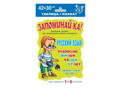 Таблица-плакат Русский язык. Правописание жи-ши ча-ща 1-5 класс / ИД Литера 1-00108960_1