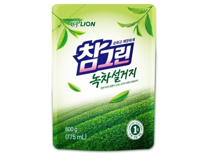 Средство CJ Lion для мытья посуды Chamgreen с ароматом зеленого чая, мягкая упаковка, 800 мл 1-00145098_1