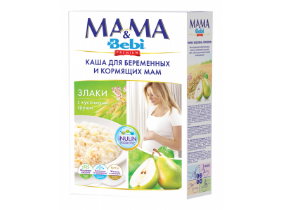 Каша Mama Bebi Premium, молочная 3 злака с кусочками груши, 200 г 1-00164222_1
