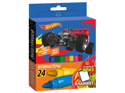 Фломастеры Mattel Hot Wheels, 24 цв. 1-00165700_1