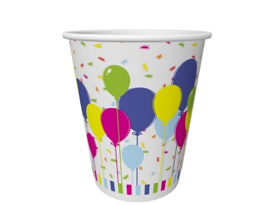 Стаканы Duni, Balloons & Confetti бумажные 200 мл, 10 шт. 1-00165894_1