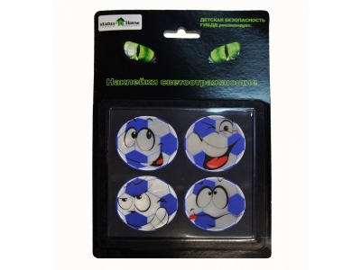 Наклейки StatusHome светоотражающие, круглые Мяч футбольный 4 шт. 1-00166289_1