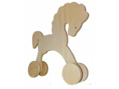Игрушка из дерева Альтаир, Заготовка для творчества Лошадь на колесах 1-00166504_1