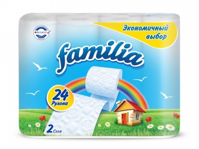 Бумага туалетная Familia, Радуга Экономичный выбор 2 сл., 24 рулона 1-00166815_1