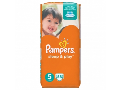 Подгузники Pampers Sleep & Play Junior Jumbo, 11-16/18 кг 5 размер, 58 шт. 2-00000014_2