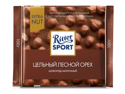 Шоколад Ritter Sport молочный с цельным лесным орехом, 100 г 1-00172416_1