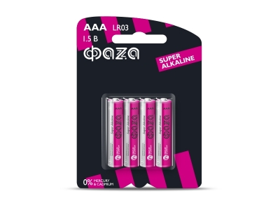 Батарейки ФаZa, Super Alkaline BL-4 LR03, 4 шт. 1-00174708_1