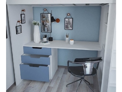 Кровать-чердак Polini, Simple с письменным столом и шкафом 1-00175488_3