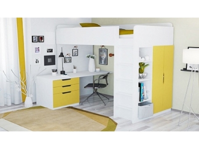 Кровать-чердак Polini, Simple с письменным столом и шкафом 1-00175489_2