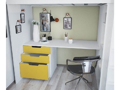 Кровать-чердак Polini, Simple с письменным столом и шкафом 1-00175489_3