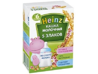 Каша Heinz, молочная 5 злаков питьевая готовая 200 мл 1-00088439_1