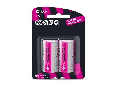 Батарейки ФаZa, Super Alkaline BL-2 LR14, 2 шт. 1-00174709_1