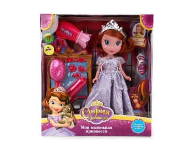 Кукла Карапуз, Disney Princess София озвученная, с набором для волос 25 см 1-00175912_2