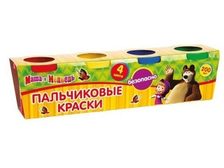 Краски Играем вместе, пальчиковые Маша и медведь 4 цв. 1-00025430_1