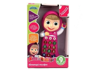 Игрушка Маша и Медведь, Телефон обучающий со светом и звуком, на батарейках 1-00085435_1