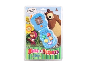 Игрушка Маша и Медведь, Телефон со светом и звуком, на батарейках 1-00085444_1