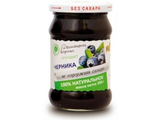 Варенье Петродиет домашнее, черничное на фруктозе, 350 г 1-00086368_1