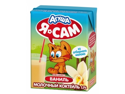 Коктейль Агуша молочный Я Сам! ваниль 2,5%, 200 мл 1-00144014_1
