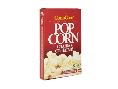 Попкорн Corin Corn для приготовления в СВЧ сладко-соленый 85 г 1-00180304_1