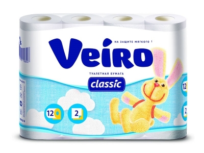 Туалетная бумага Linia Veiro Classic белая, 2-х слойная, 12 рулонов 1-00180237_1