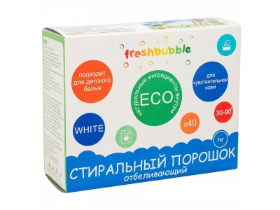 Порошок стиральный Freshbubble отбеливающий, 1 кг 1-00181431_1