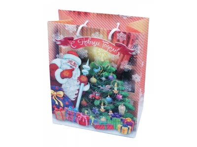 Пакет бумажный Яркий праздник новогодний Дед мороз пришел, размер XXL 1-00182678_1