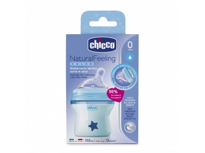 Бутылочка Chicco Natural Feeling + силиконовая соска с наклоном и флексорами, 150 мл 1-00184099_1