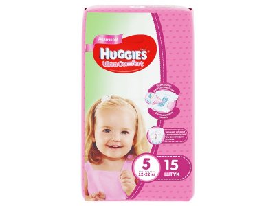 Подгузники Huggies Ultra Comfort для девочек 5 (12-22 кг), 15 шт 1-00007163_1