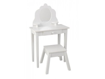 Столик туалетный KidKraft, для девочки White Medium Vanity & Stool, дерево 1-00194416_1