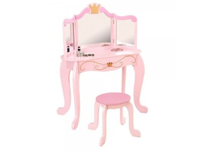 Столик туалетный KidKraft, с зеркалом для девочки Princess Vanity & Stool 1-00194418_1