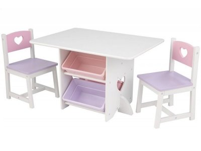 Набор детской мебели KidKraft, Heart (стол+2 стула+4 ящика) 1-00194557_1