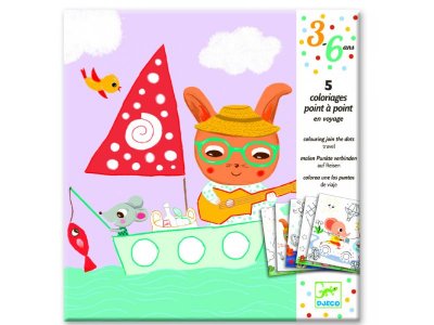 Раскраска соедини точки Путешествие / Djeco 1-00195684_1