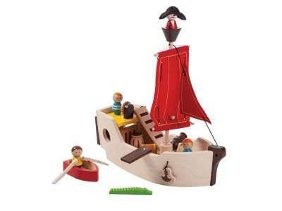 Игрушка из дерева Plan Toys, Пиратский корабль 1-00196209_1