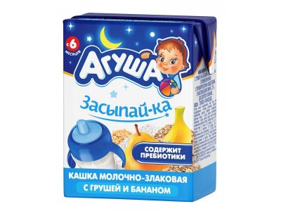 Каша Агуша Засыпай-ка молочная Злаки-груша-банан 2,7% 200 мл TBA Base 1-00196366_1
