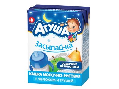 Каша Агуша Засыпай-ка молочная Рис-яблоко-груша 2,7% 200 мл 1-00196368_1