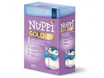 Смесь Nuppi Gold 2 молочная последующая адаптированная от 6 до 12 мес. 350 г 1-00119612_1