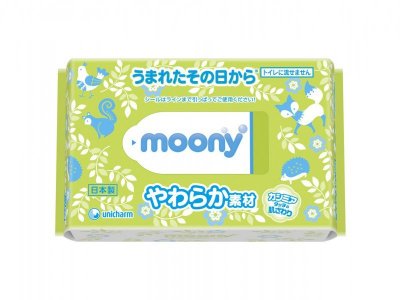 Салфетки влажные Moony для малышей, мягкая упаковка 80 шт. 1-00124012_1