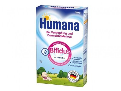 Смесь Humana Bifidus адаптированная молочная с лактулозой с рождения, 300 г 1-00124837_1