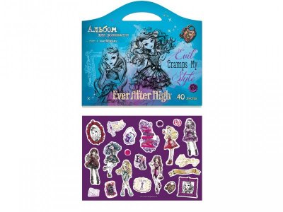 Альбом для рисования Mattel, Ever After High с наклейками, 40 л 1-00126878_1