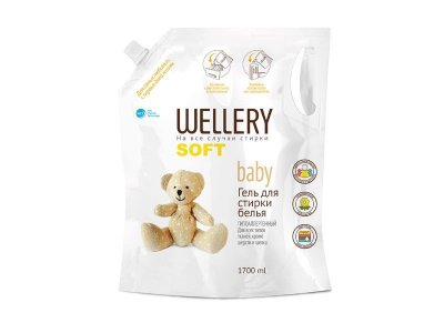 Гель Wellery Soft Baby гипоаллергенный для стирки детской одежды, 1,7 л 1-00139115_1