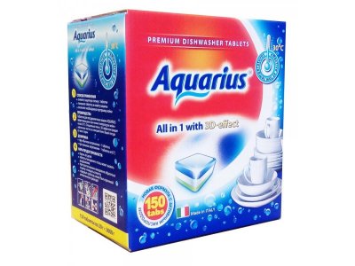 Таблетки для посудомоечной машины Aquarius All in 1 with 3D-effect, 150 шт. 1-00197537_1