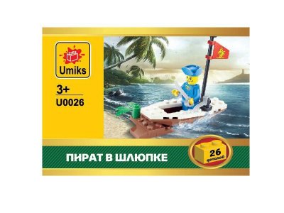 Конструктор Umiks, Пират в шлюпке, 26 дет. 1-00122940_1