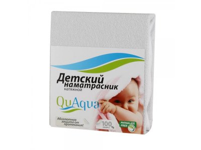Наматрасник QuAqua водонепроницаемый натяжной Caress ЕСО, 60*120 см 1-00198460_1