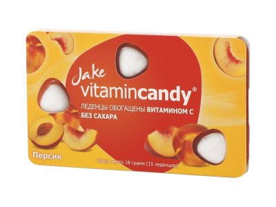 Леденцы Jake с витамином С, Персик 18 г 1-00199036_1