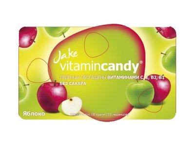 Леденцы Jake с витамином С, Яблоко 18 г 1-00199037_1