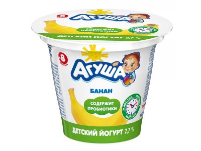 Йогурт Агуша вязкий банан 2,7% 90 г 1-00199351_1