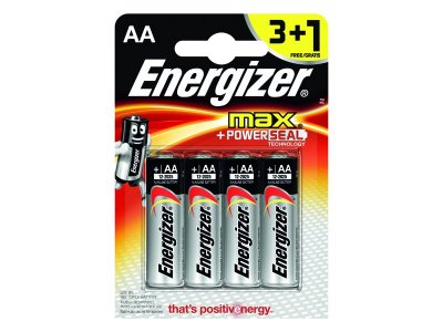 Батарейки алкалиновые Energizer MAX E91/AA BP 3 шт. + 1шт. бесплатно 1-00200650_1