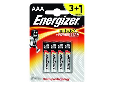 Батарейки алкалиновые Energizer MAX E92/AAA BP 3 шт. + 1 шт. бесплатно 1-00200651_1