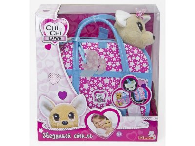 Мягкая игрушка Simba, ChiChi Love Собачка Звездный стиль с сумочкой, 20 см 1-00201355_2